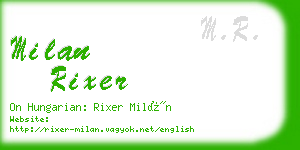 milan rixer business card